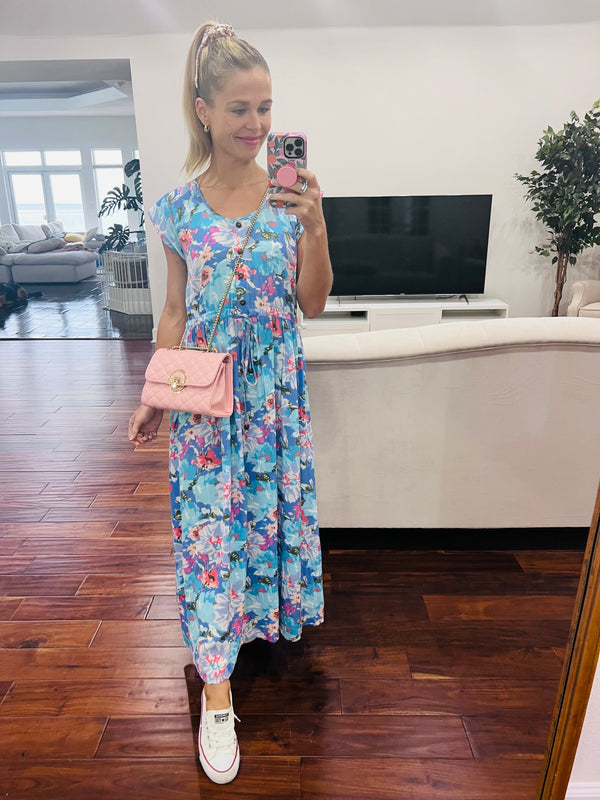 Midsummer Buttoned Floral A-line Midi Dress | 4 Colors