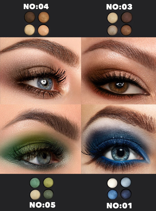 Wet & Dry Eyeshadow: 4 Color Palettes
