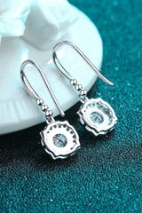 1 Carat Moissanite 925 Sterling Silver Hook Earrings