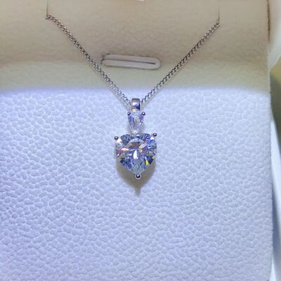 2 Carat Elegant Moissanite Heart Pendant Necklace