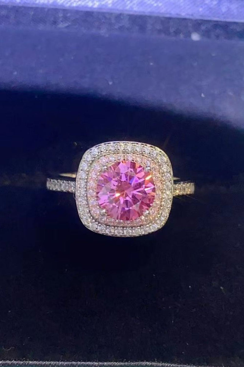 1 Carat Pink Moissanite Ring