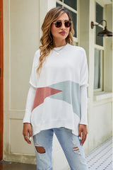 Abstract Color Block Side Slit Sweater | 2 Colors