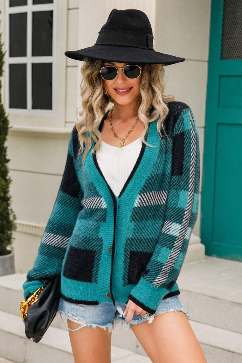 Ultra Soft Plaid Button-Front Fuzzy Cardigan | 3 COLORS