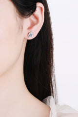1 Carat Oval Moissanite Stud Earrings