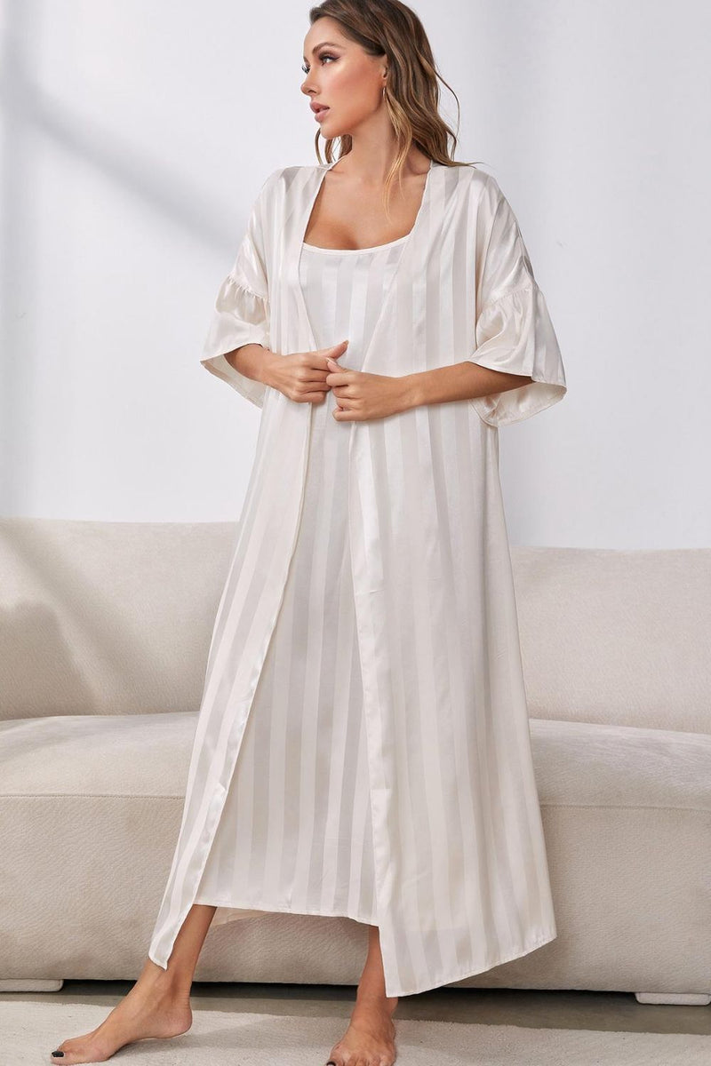2 Piece Satin Nightgown and Robe Set | 3 Colors
