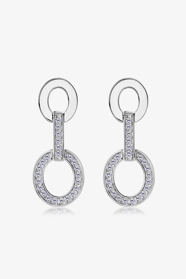 Moissanite Eleganté Drop Earrings | Gold + Silver
