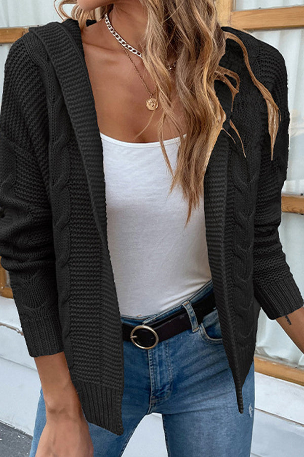 Classy Cable-Knit Hooded Cardigan | 6 Colors