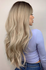 26" Long Silvery Blond Wig