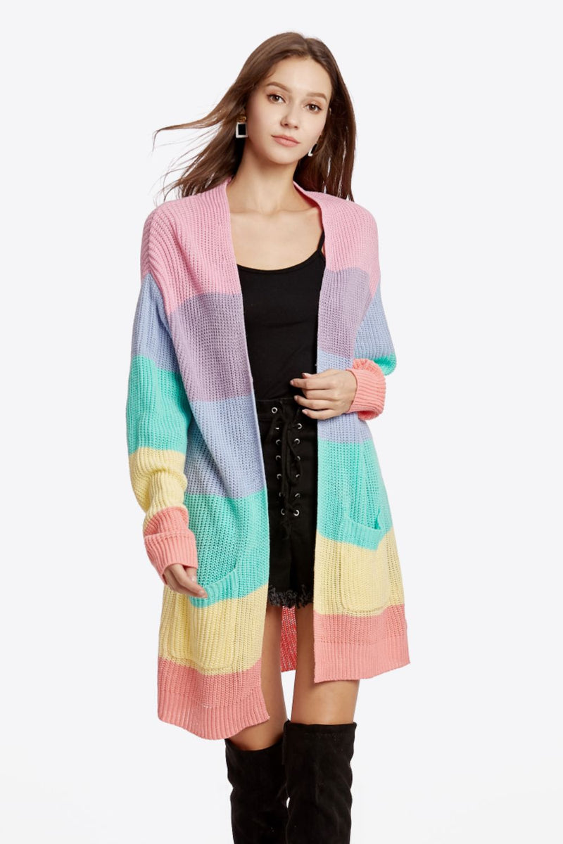 Block It Out With Color Pocket Cardigan