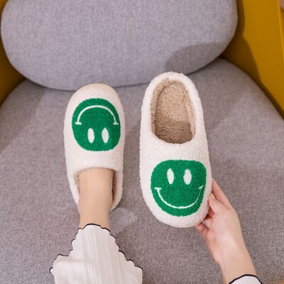 Smiley Face Slippers - Green