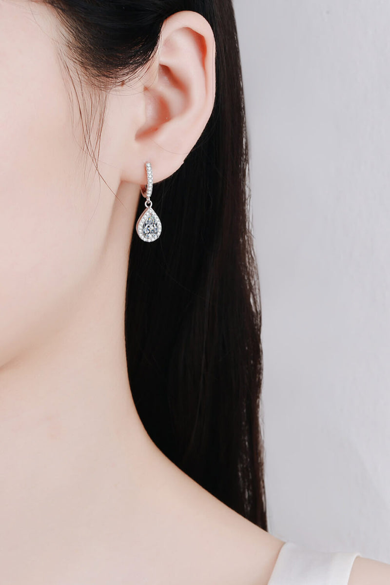 2 Carat Moissanite Teardrop Earrings