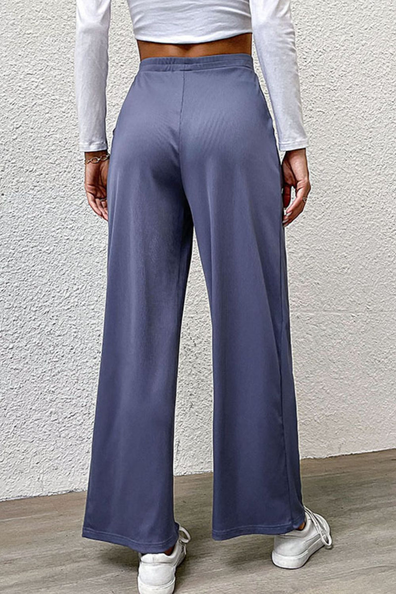 Pacific Pleated Wide-Leg Pocket Pants