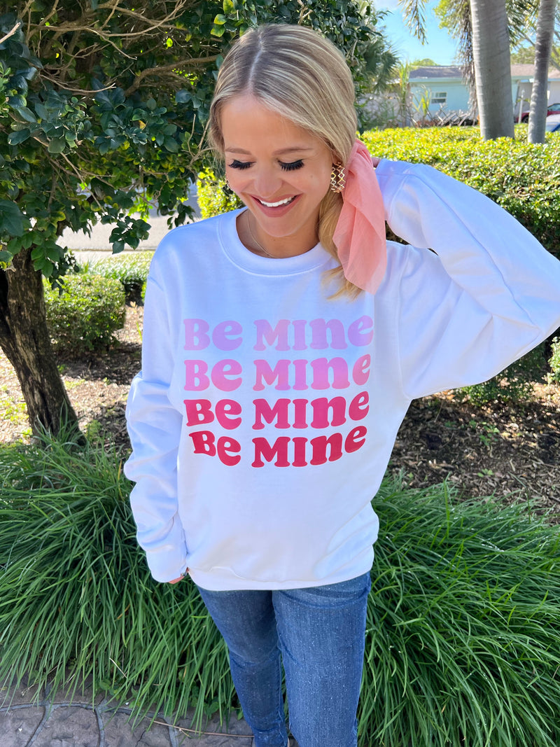 Be Mine Fleece Lined Graphic Pullover