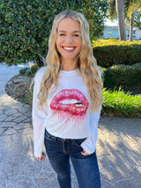 Hearts Dripping Lips Graphic Top