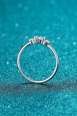 Tri-Stone Moissanite 925 Sterling Silver Ring