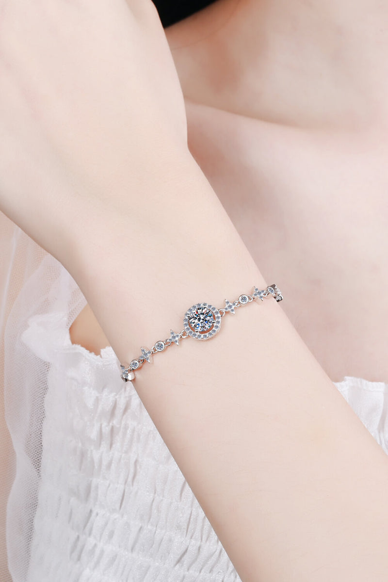 1 Carat Elegant Moissanite Bracelet | Slider Clasp