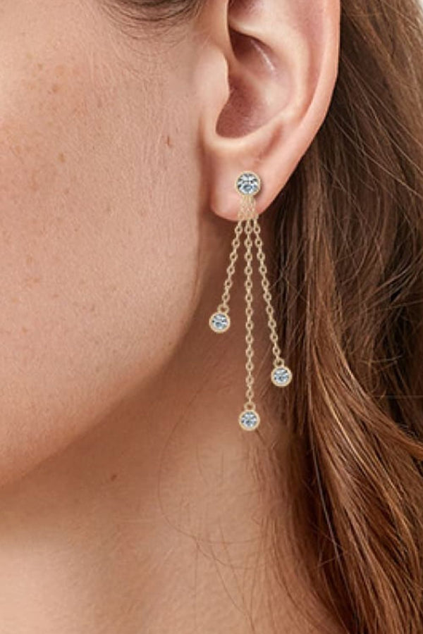 1.2 Carat Moissanite Layered Elegant Earrings | 2 Colors
