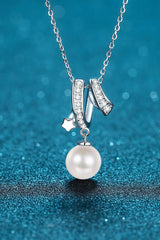 Pearl & Moissanite Pendant Chain Necklace