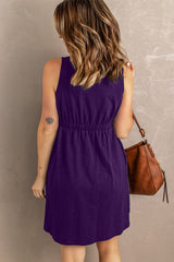11 Colors | Bianca Button Down Empire Waist Pocketed Dress