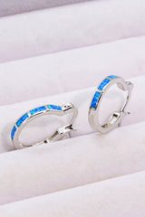 Opal Gemstones Platinum-Plated Huggie Earrings
