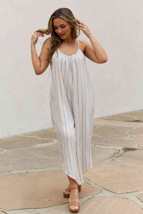 SALE! HEYSON Multi Colored Striped Jumpsuit with Pockets