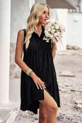 4 Colors | Button Down Sleeveless Pocketed Shirt Dress *pre-order*